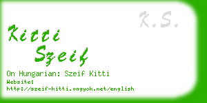 kitti szeif business card